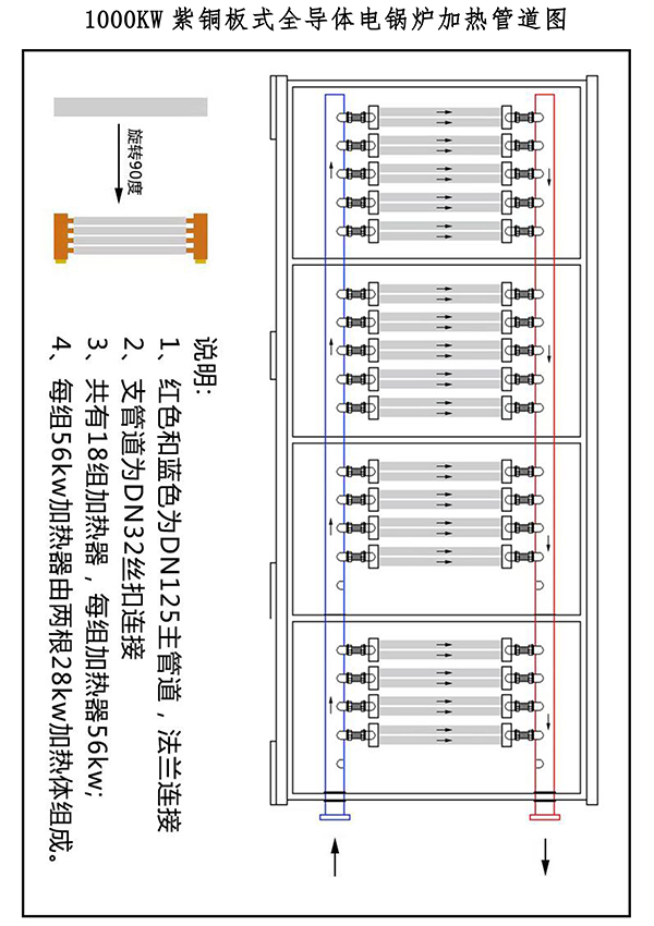 1000kw紫銅板式電鍋爐