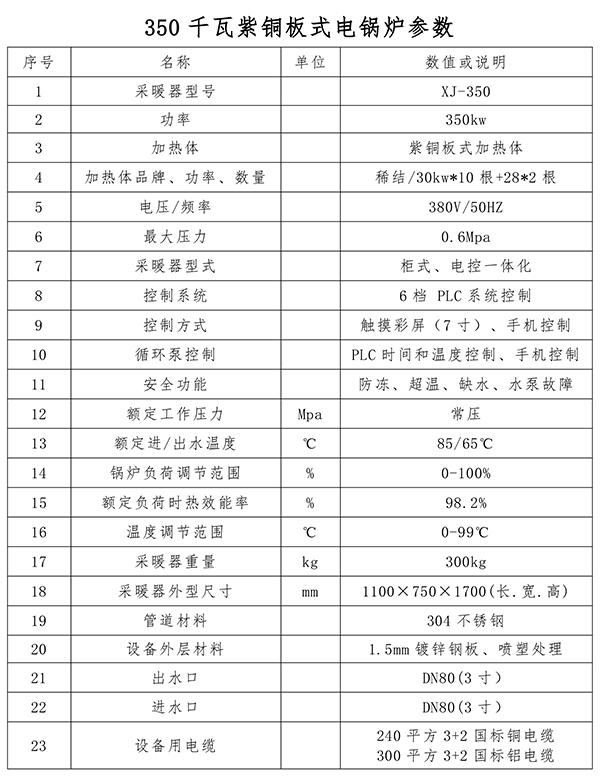 350kw紫銅板式電鍋爐